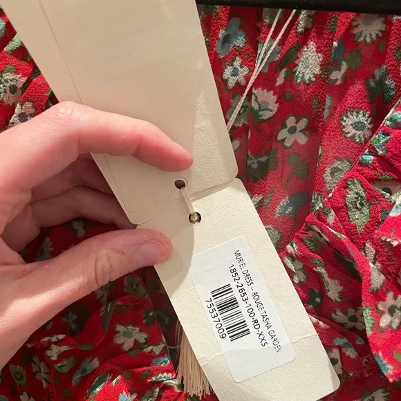 NWT DOEN MURIEL DRESS - XXS (roughly size 0-2) Red Print - Silk - Picture 8 of 12